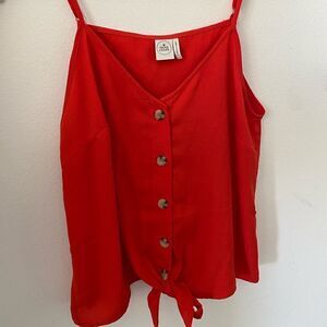 Paper Crane V Front and Back Spaghetti Strap Tank Top Button Down Front
